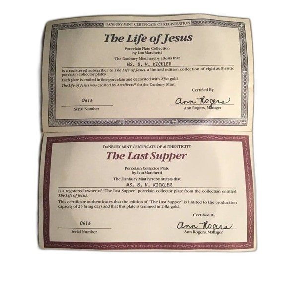 Vintage Lou Marchetti Collector Plate - 'The Last Supper' - Picture 3 of 3